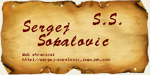 Sergej Šopalović vizit kartica